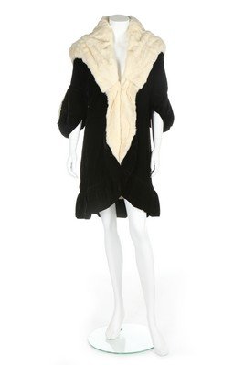 A Paquin black velvet and white fur coat, Winter, (1 of 8)