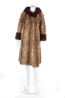 A Ruth Lewin ocelot and mink coat, 1950s, chest 122cm,: A Ruth Lewin ocelot and mink coat, 1950s, chest 122cm, 48in Please note there are export restrictions on this lot outside the EU.