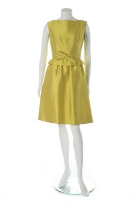 A Christian Dior brilliant yellow gazar cocktail dress, (1 of 7)