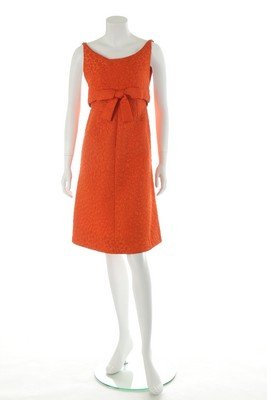A Maggy Rouff couture orange cloqué cocktail dress, (1 of 6)