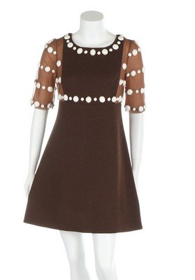 A Courrèges brown wool jersey mini-dress, 1968, (1 of 7)