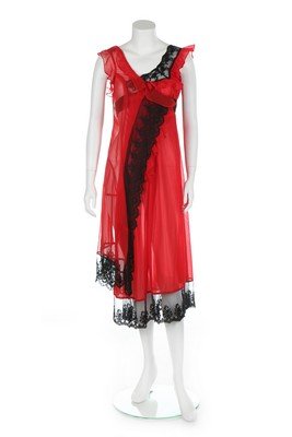 A Comme des Garçons red nylon 'lingerie' dress, 'Beyond (1 of 6)
