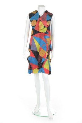 An Issey Miyake 'Figure 8' pleated polyester dress, (1 of 8)