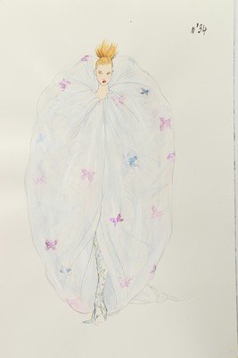 An Alexander McQueen fashion sketch for his first (1 of 4)