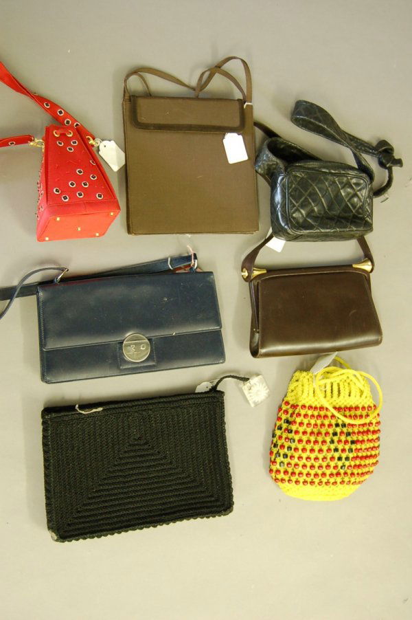 A group of handbags, mainly 1960s and later, appr: A group of handbags, mainly 1960s and later, approx. twenty, including Fendi, Celine, Tanner Krolle, Gianni Versace, Moschino, DKNY, and others, and purses, (qty)