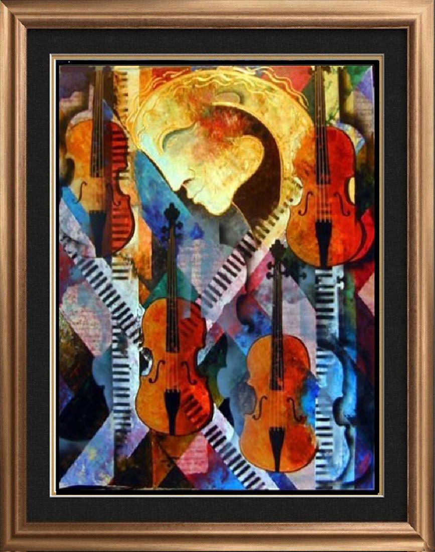 Violins of Mozart Abstract Colorful Canvas Modern Art (1 of 4)