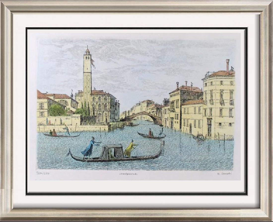 Colored Signed # Etching Original Old World Scene (1 of 3)