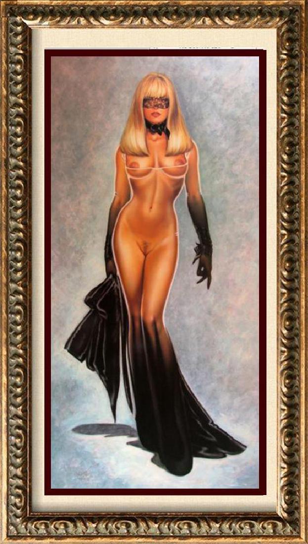 Olivia Pin Up Print Erotic Nude Large Dealer: Olivia Deberardinis | Title Of Art: Masquerade Poster | Medium: Fine Art Poster Unsigned | Edition Size: Open | Unframed Size: 38 X 22 Inches | Framed Size: Unframed | Value: $ 150