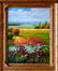 Framed Colorful Italian Vineyard Landscape Framed
