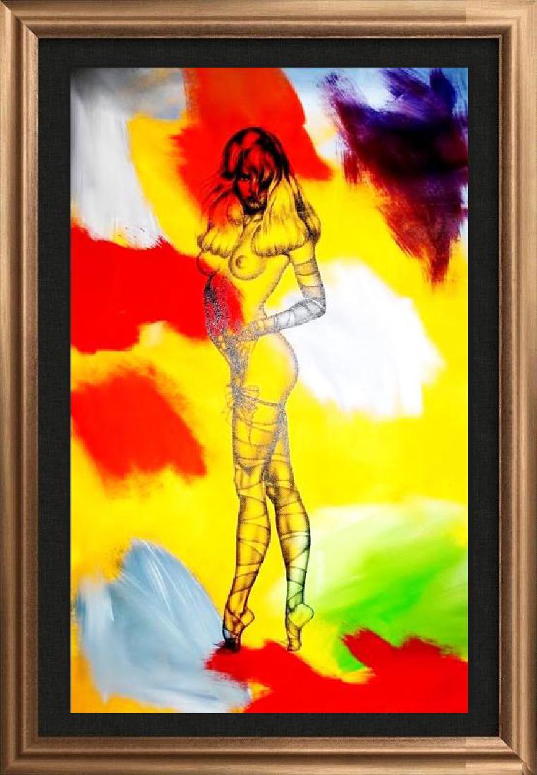 CANVAS POP ART PAINTING ON CANVAS ORIGINAL ART: Artist: TONY AZZITO | Title of Art: PAMELA ANDERSON 777 | Medium: SIGNED ORIGINAL ACRYLIC WITH SILKSCREEN ON CANVAS | Edition Size: Original | Art Size: 41x22 | Offered Unframed. Framing Presentation 