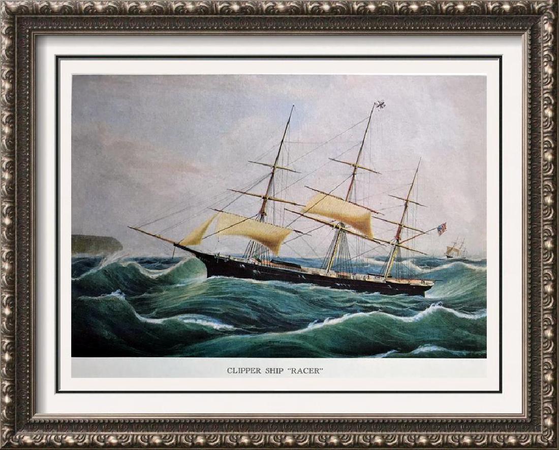 Clipper Ship Racer Color Lithographic Fine Art Print (1 of 2)