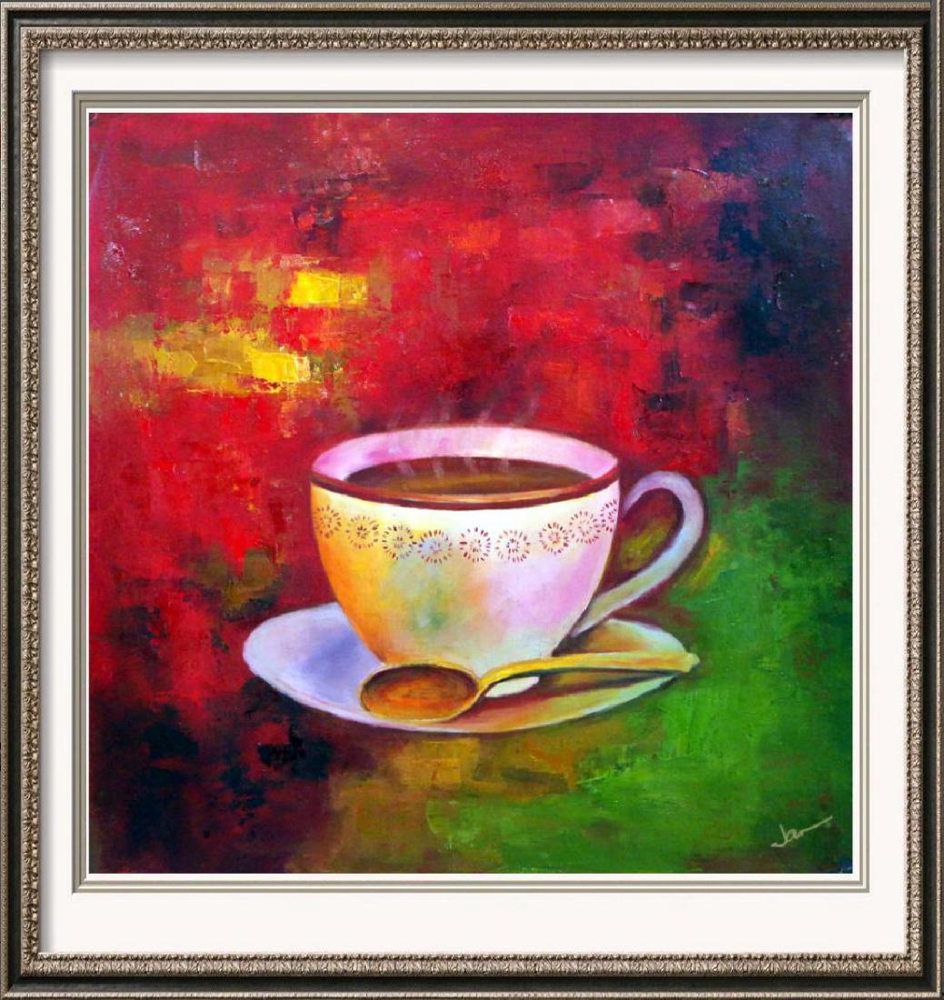 Modern Bold Abstract Coffee Brew Hand Signed Painting (1 of 4)