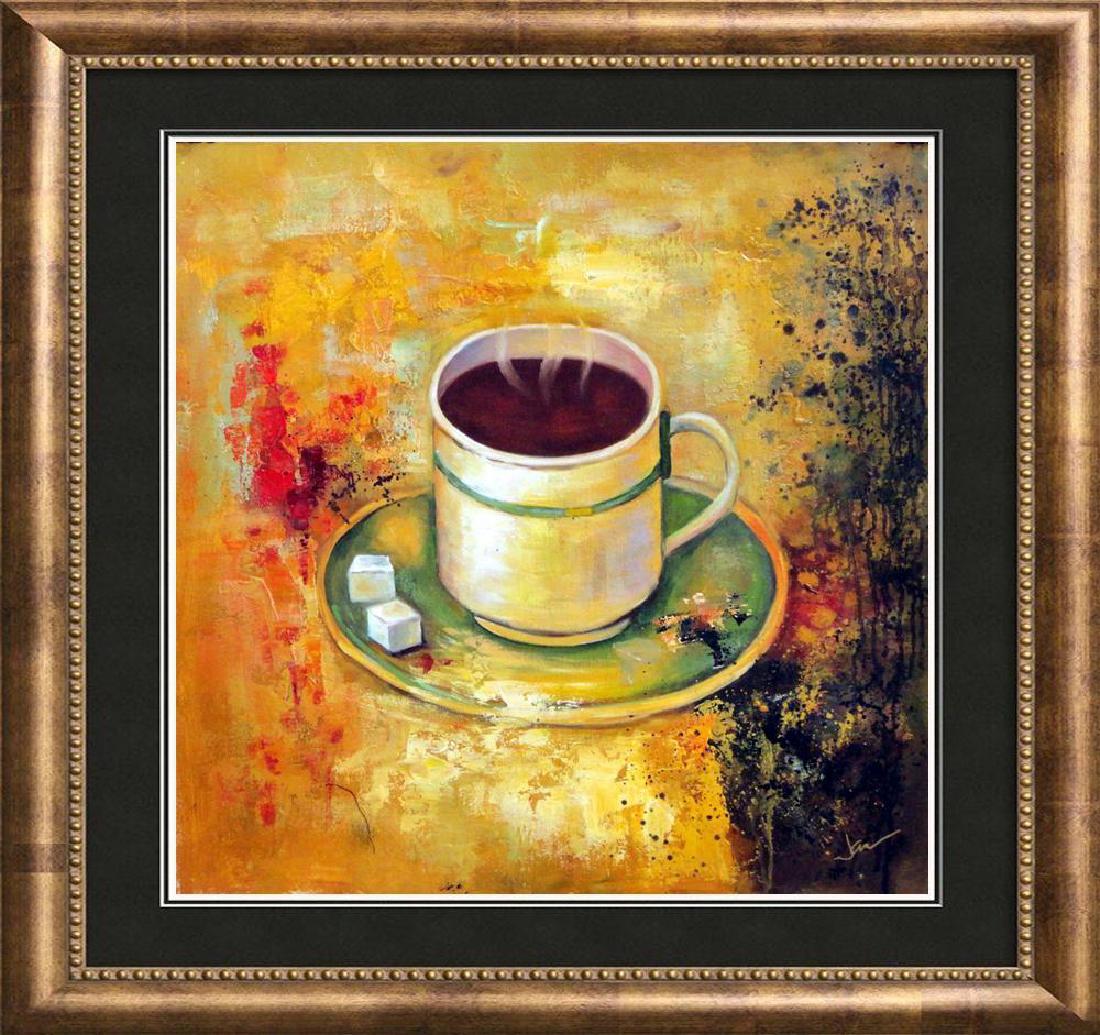 Bright Yellow Coffee Cup Modern Textured Painting on (1 of 4)