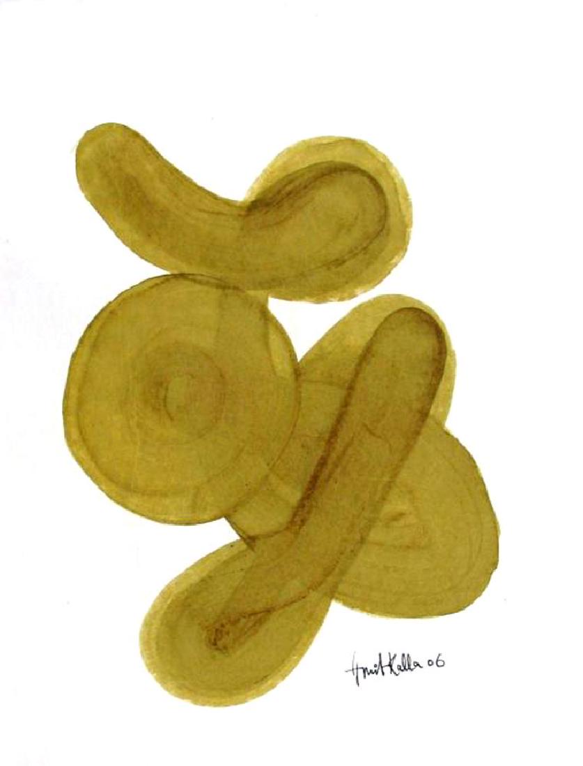 Abstract Original Painting on Paper Signed Indian Art (1 of 2)