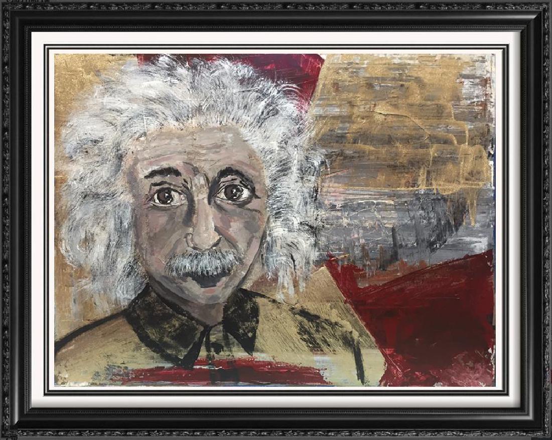 Einstein Original Art Canvas Textured Acrylic Painting (1 of 4)