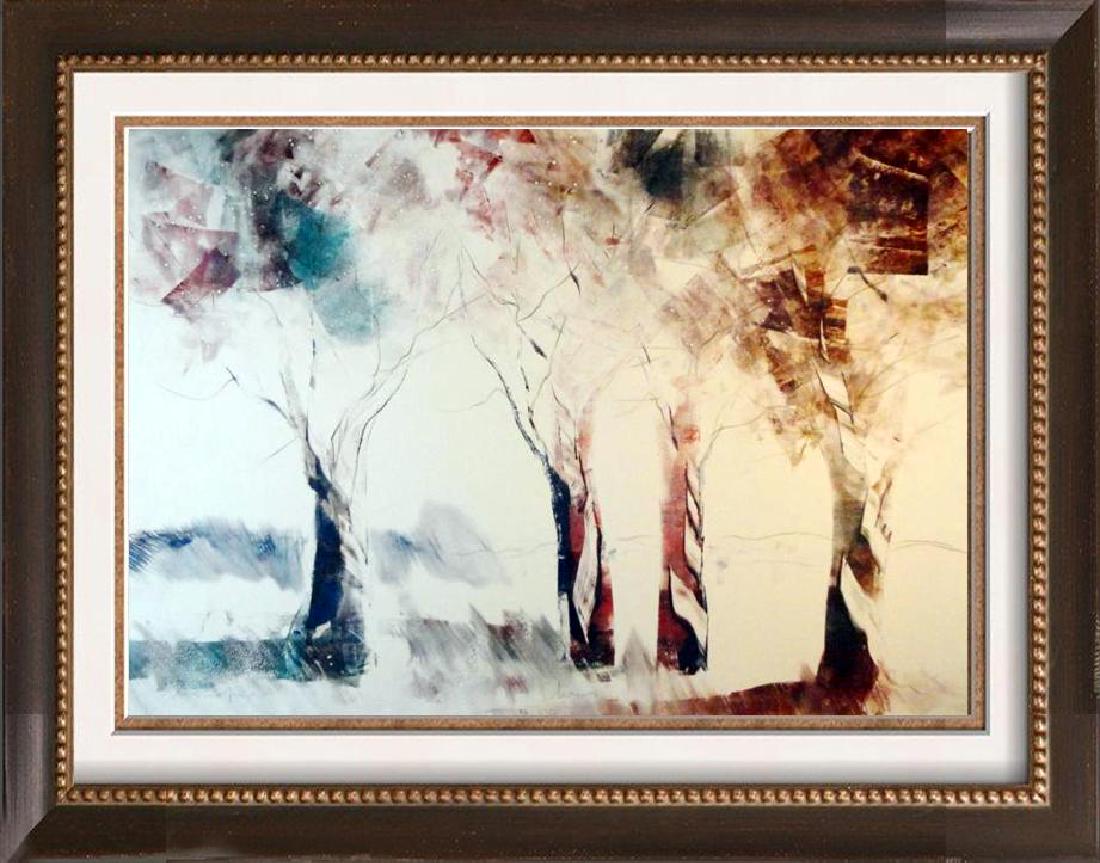 Acrylic Painting on Paper Fantastic Abstract Trees (1 of 2)