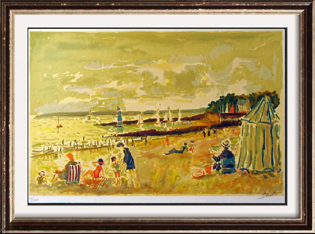 Picot Nostalgia Beach Scene Signed Litho Sale (1 of 2)