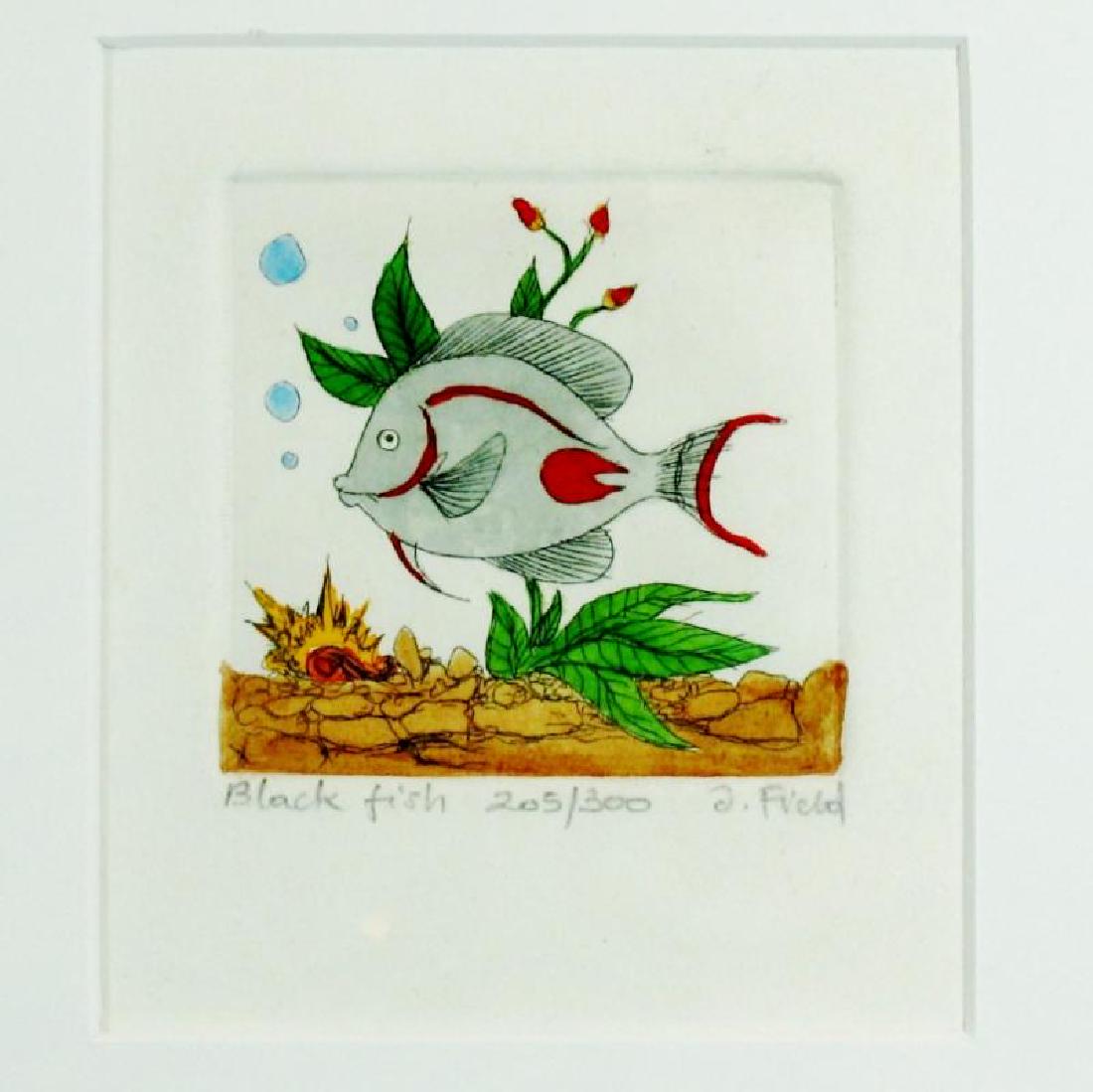 Black Fish Signed Etching Ltd Ed Dealer Liquidation Art (1 of 2)