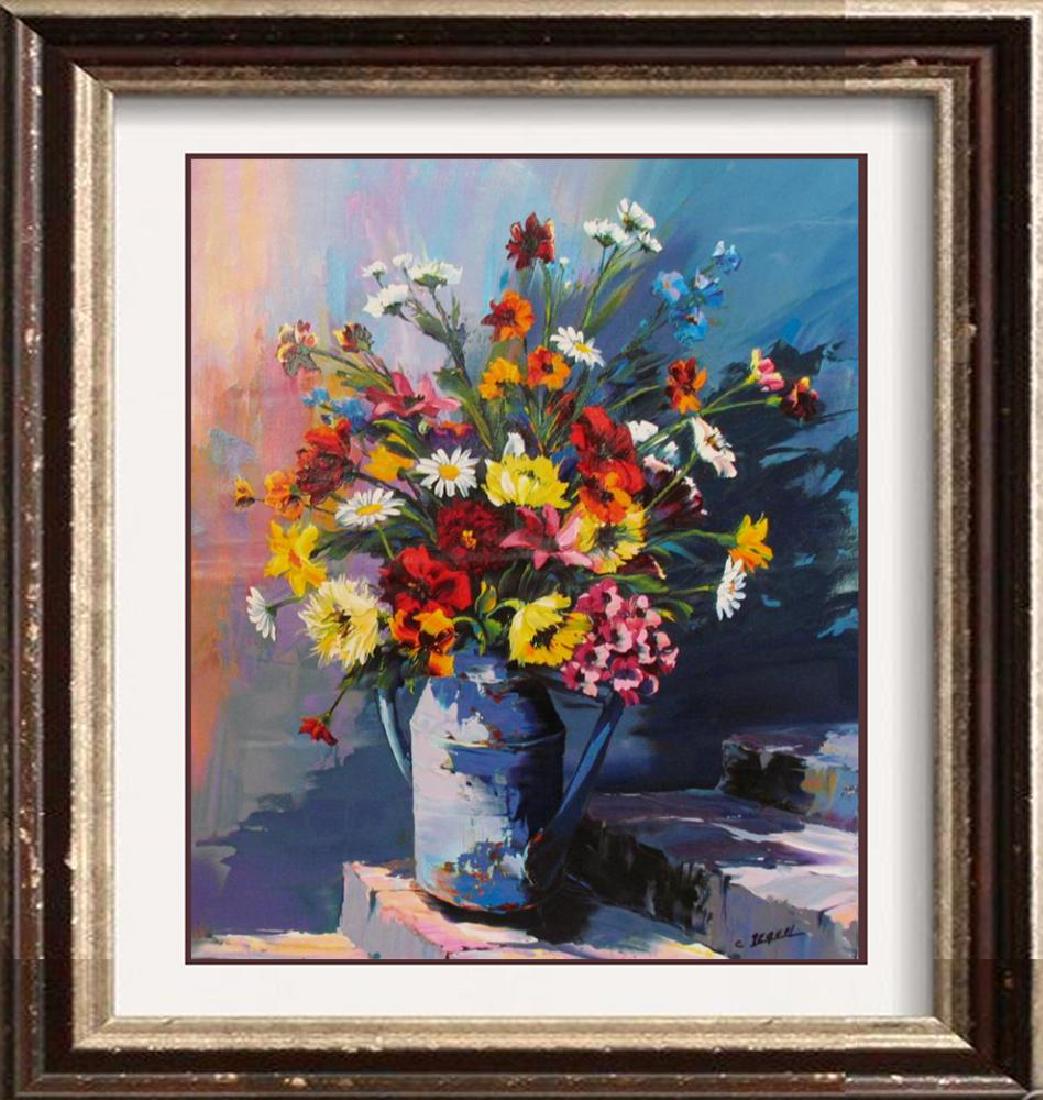 Original Painting Floral Still Life Signed Pequel (1 of 3)