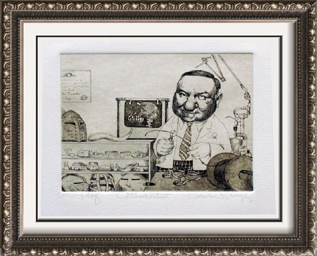 Charles Bragg Orthodontist Dentist Signed Etching Ltd