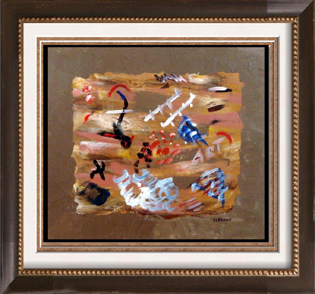 Modern Abtract Original Signed Painting on Board (1 of 2)