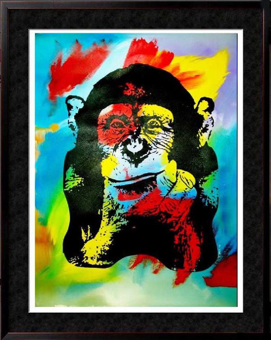 COLORFUL CANVAS ORIGINAL ART WHIMSICAL MONKEY (1 of 4)