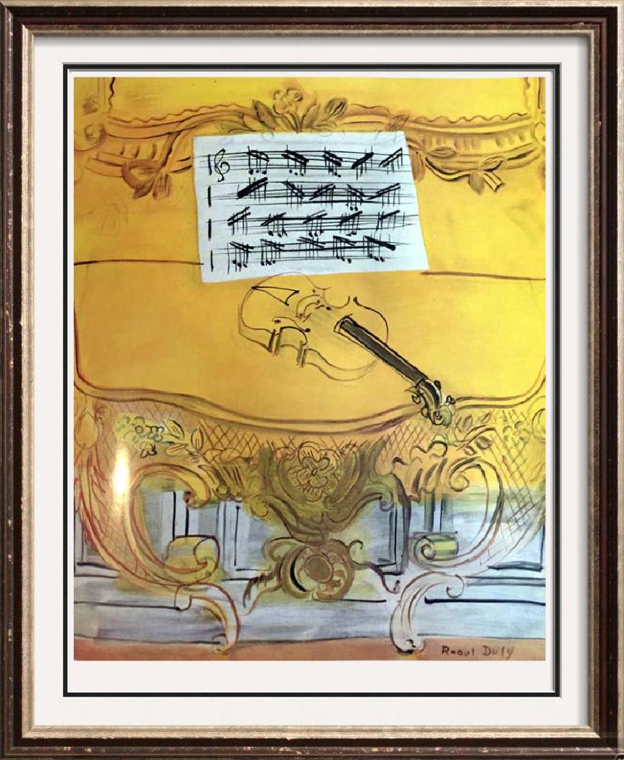 Raoul Dufy Yellow Console with Violin c.1949 Fine Art: Artist Name: Raoul Dufy | Title of Art: (Plate Sixteen) Yellow Console with Violin c.1949 | Medium: Fine Art Print | Signed in Plate & Unnumbered | Art Size: Approx 8 x 10 | Offered Unframed. Framing 