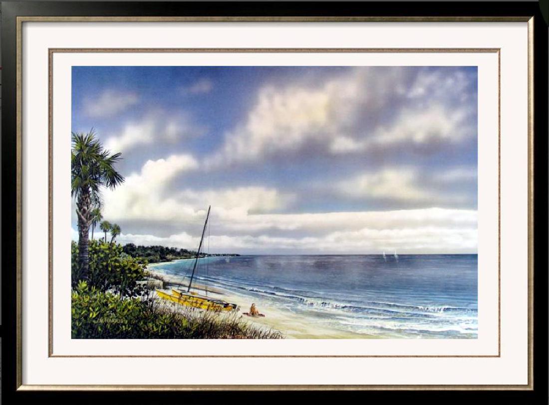 Beach Scene Simbari Style Colorful Lithograph Sale (1 of 2)