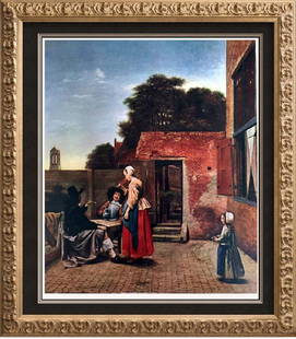 Masterpieces of Dutch Painting Pieter de Hooch: A Dutch: Artist Name: Masterpieces of Dutch Painting | Title of Art: (Plate One) Pieter de Hooch: A Dutch Courtyard c.1656 | Medium: Fine Art Print from Museum Artist | Unsigned & Unnumbered | Art Size: Approx