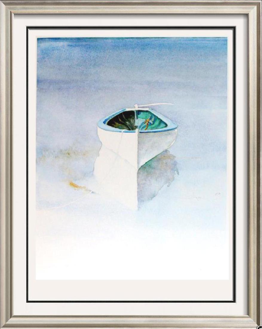 Boat Docked Art Print Island Watercolor Style Art Print (1 of 3)