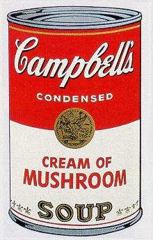 Cream of Mushroom Campbell Soup Andy Warhol: Artist: ANDY WARHOLTitle of Art: CAMPBELL SOUP CREAM OF MUSHROOMMedium: SILKSCREENEdition Size: n/aArt Size: 35x23Value: $