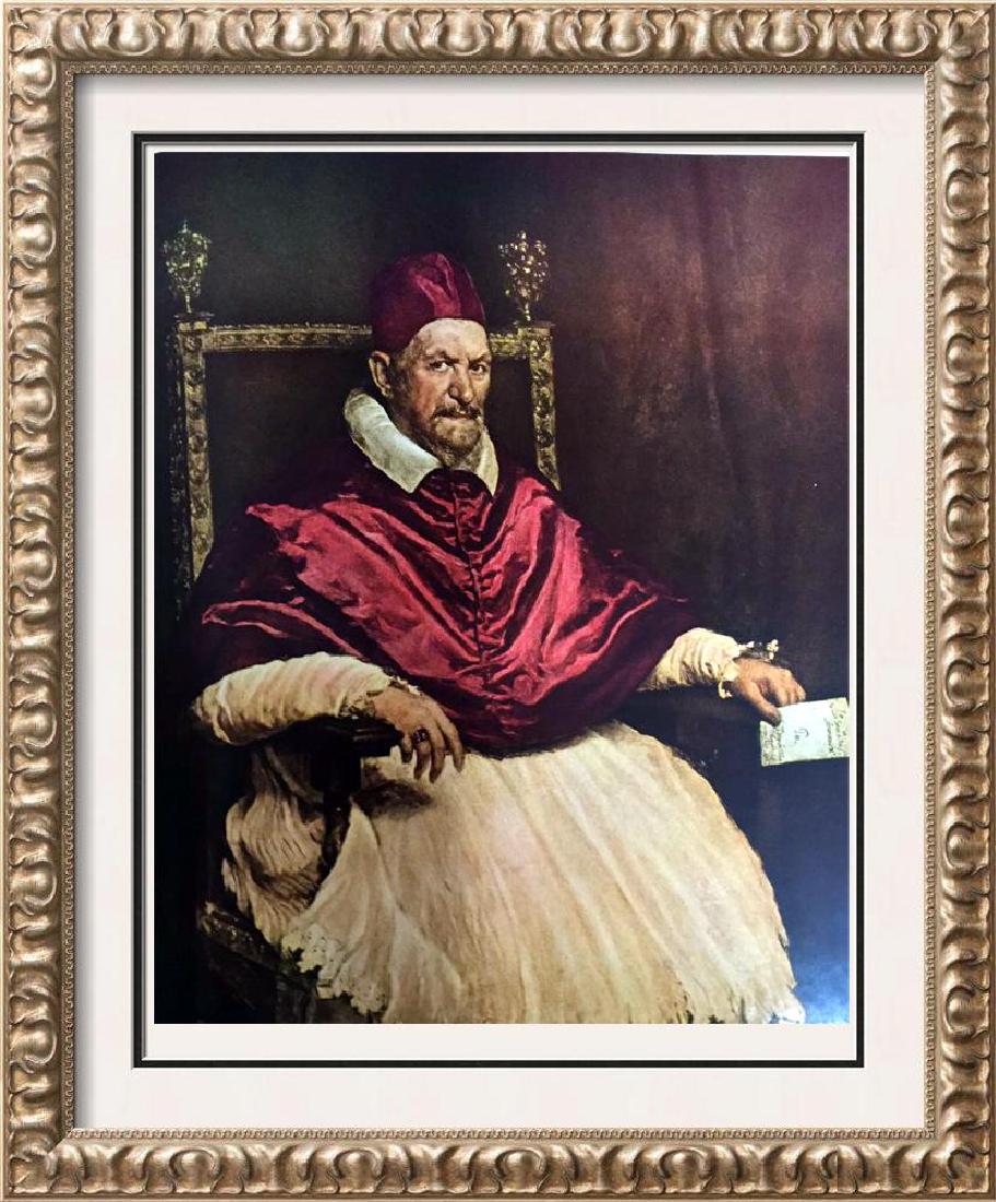 Diego Velazquez Pope Innocent X c.1650 Fine Art Print: Artist Name: Diego Velazquez | Title of Art: (Plate Eleven) Pope Innocent X c.1650 | Medium: Fine Art Print from Museum Artist | Unsigned & Unnumbered | Art Size: Approx 8 x 10 | Offered Unframed. Fra