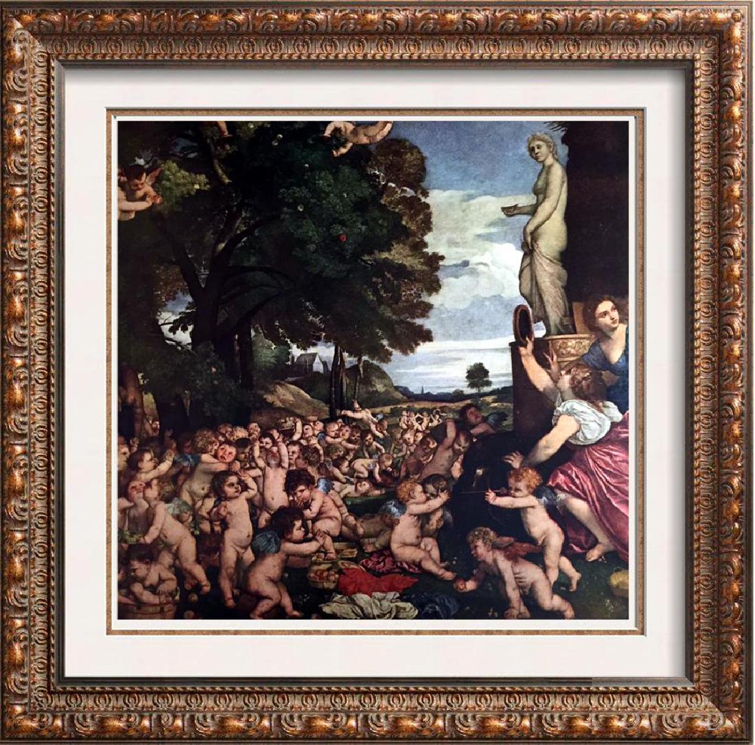 Tiziano Vecellio Titian The Worship of Venus c.1518: Artist Name: Titian, Tiziano Vecellio | Title of Art: (Plate Five) The Worship of Venus c.1518 | Medium: Fine Art Print from Museum Artist | Unsigned & Unnumbered | Art Size: Approx 8 x 10 | Offered U