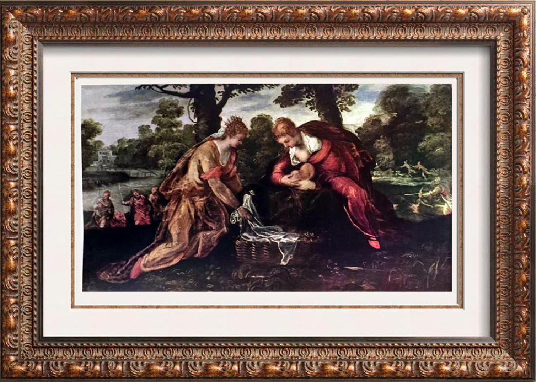 Masterpieces of Italian Paintings Tintoretto: The: Artist Name: Masterpieces of Italian Paintings (Plate Fifteen) Tintoretto: The Finding of Moses c.1550 | Medium: Fine Art Print from Museum Artist | Unsigned & Unnumbered | Art Size: Approx 8 x 10 | O