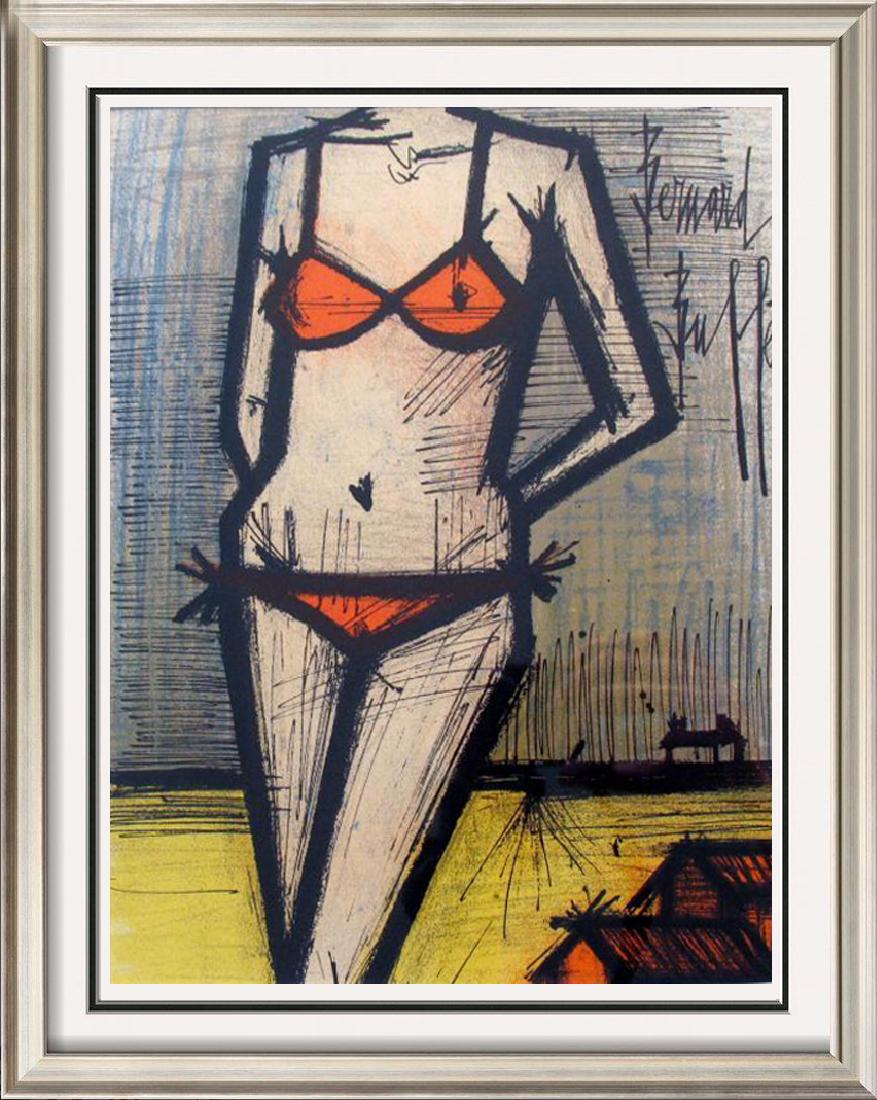 Buffet Bikini Original Colored Lithograph Signed Sale: Bernard Buffet | Title Of Art: Orange Bikini | Medium: Plate Signed By The Artist Lithograph On Paper | Edition Size: | Unframed Size: 12 X 9 Inches | Framed Size: Unframed | Value: $ 200