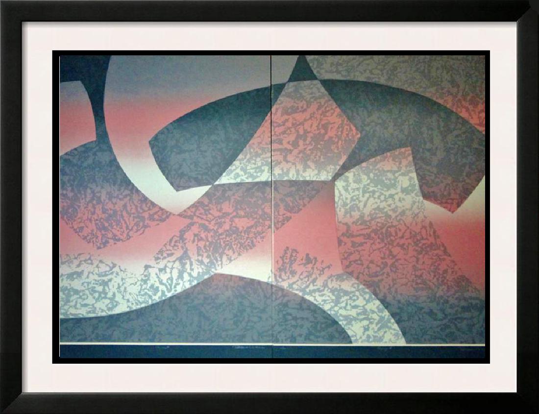 2 Piece Suite Abstract Geometric Modern Ltd Ed Signed: Robert Wilson | Title Of Art: Odyssey 2 Piece Suite | Medium: Hand Signed By The Artist Serigraph On Paper | Edition Size: Of 100 | Unframed Size: 33X48 Inches | Framed Size: Unframed | Value: $ 1200