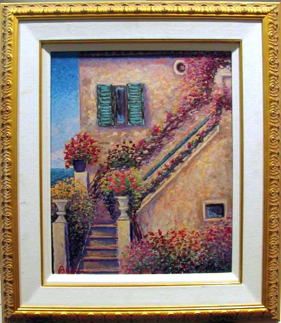 Custom Framed Mixed Media On Canvas Landscape Floral (1 of 3)