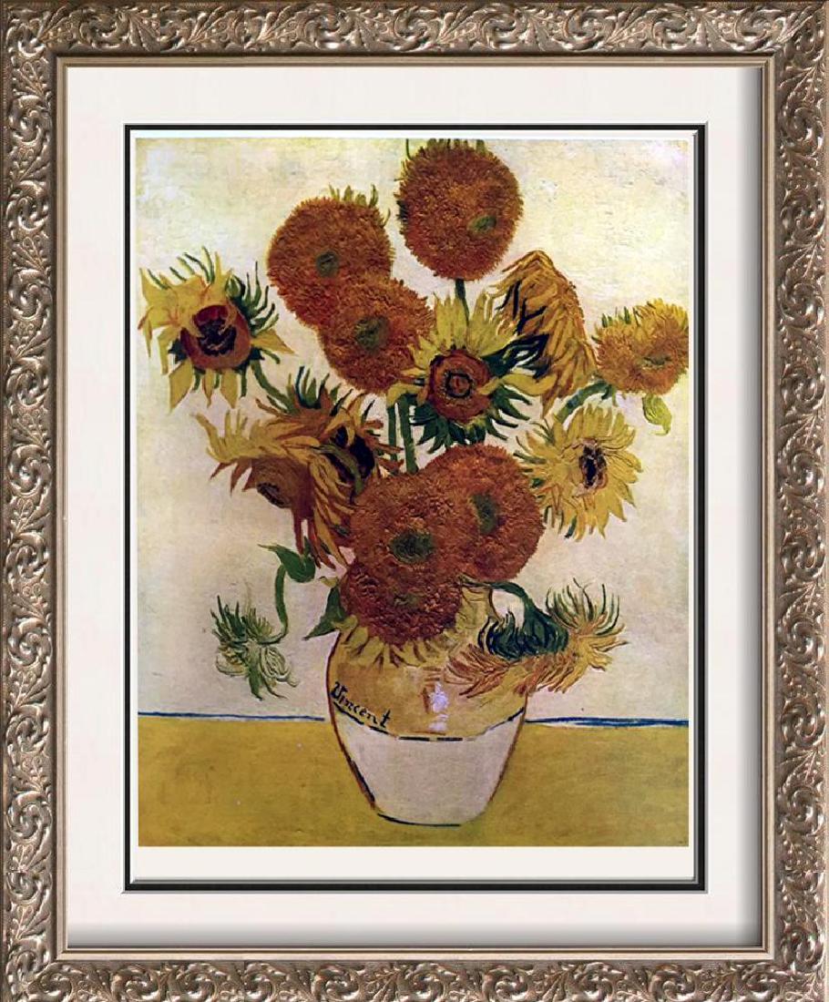 Vincent Van Gogh Sunflowers c.1888 Fine Art Print: Artist Name: Vincent Van Gogh | Title of Art: (Plate Ten) Sunflowers c.1888 | Medium: Fine Art Print from Museum Artist | Signed in Plate & Unnumbered | Art Size: Approx 8 x 10 | Offered Unframed. Fra