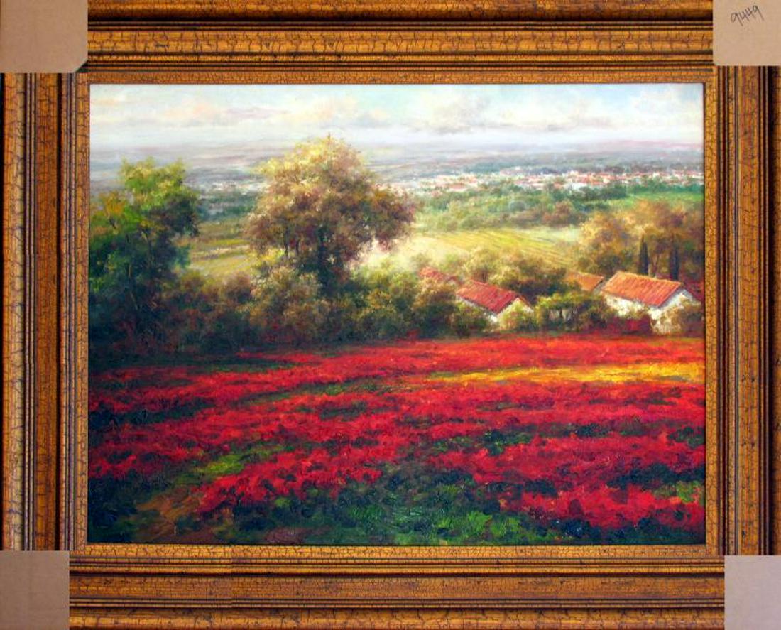 Poppy Fields Colorful Textured Original Frame Painting (1 of 2)