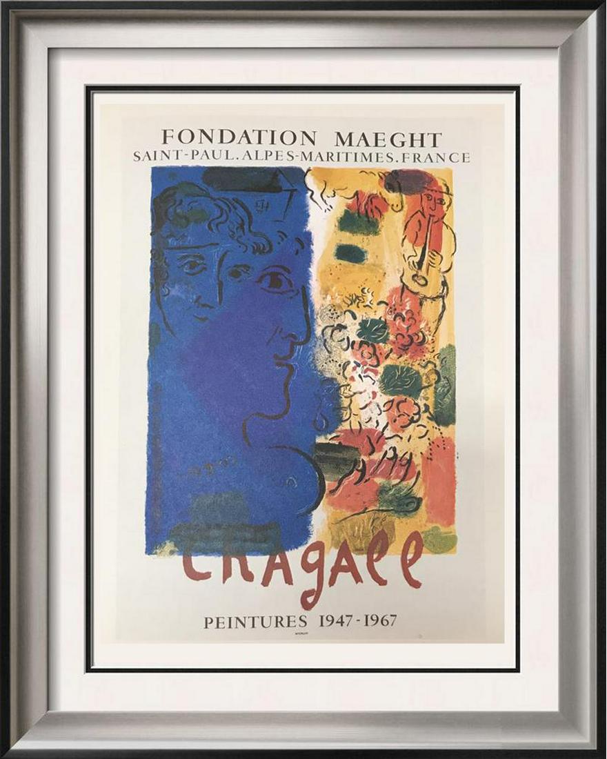 Marc Chagall Blue Profile Fine Art Offset Lithographic: Marc Chagall | Title of Art: Blue Profile | Medium: Fine Art Offset Lithographic Print | Unsigned | Edition # N/A | Art Size: 12 x 9 | Offered Unframed. Framing presentation is for concept only. If yo