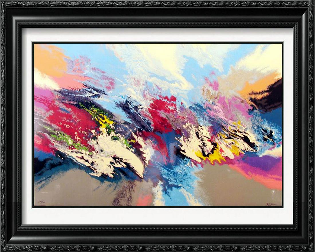 Dolphin Ocean Abstract Pop Ltd Ed Modern Signed Art: Robert Katona | Title Of Art: Sea World | Medium: Hand Signed By The Artist Lithograph On Paper Cover + 4 Plate Suite | Hand Signed In Pencil & Numbered On Plate 1 - Also Signed In Plate On All Others