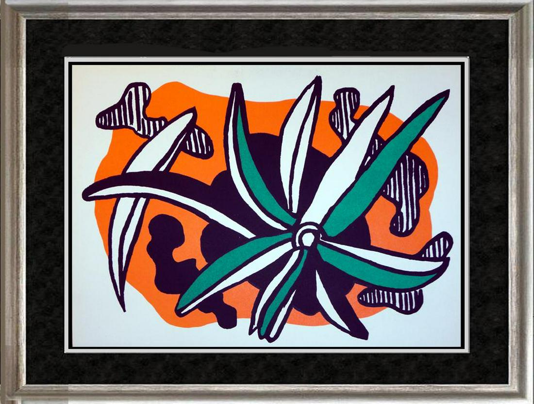 Fernand Leger Rare Colored Litho from Special Issue of: Fernand Leger | Title of Art: Colored Litho from Special Issue of XX Siecle Review No. 2 | Medium: Unsigned Original Colored Lithograph on Paper | Unframed Size: 9.5 x 12 inches | Offered Unframed