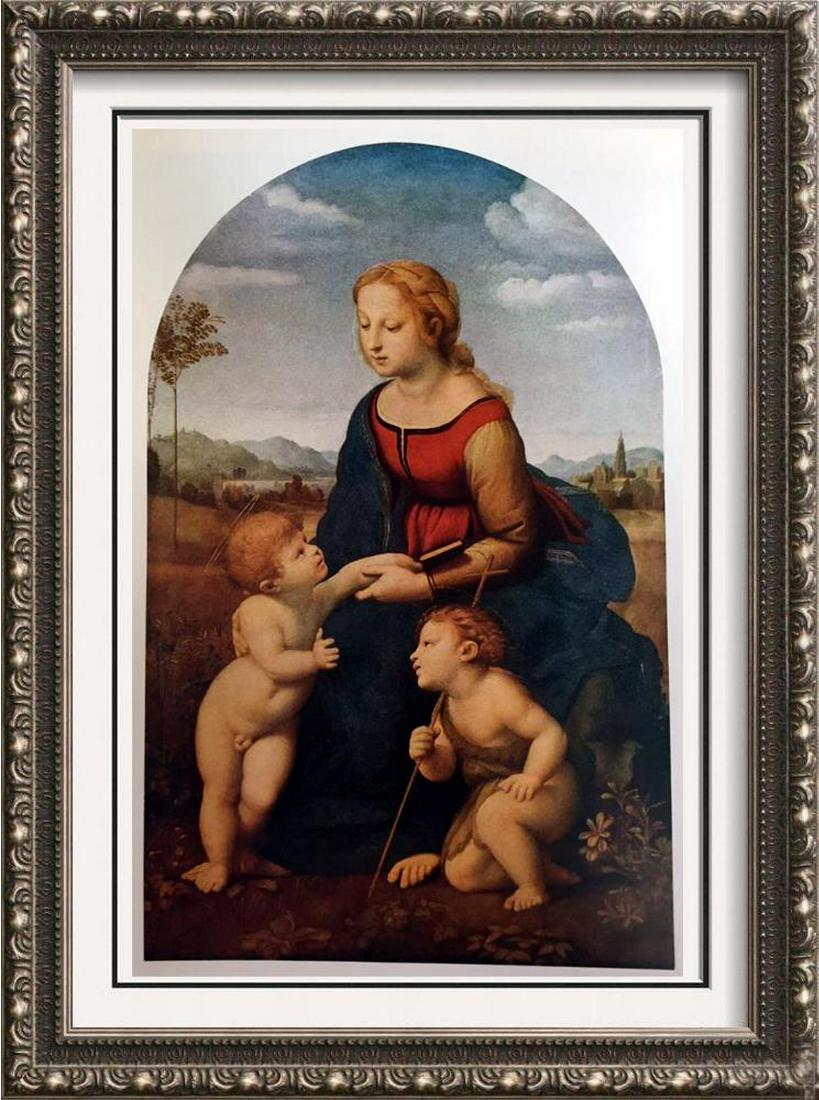 Masterpieces of Italian Paintings Raphael: Madonna: Artist Name: Masterpieces of Italian Paintings (Plate Ten) Raphael: Madonna c.1505 | Medium: Fine Art Print from Museum Artist | Unsigned & Unnumbered | Art Size: Approx 8 x 10 | Offered Unframed. Fra