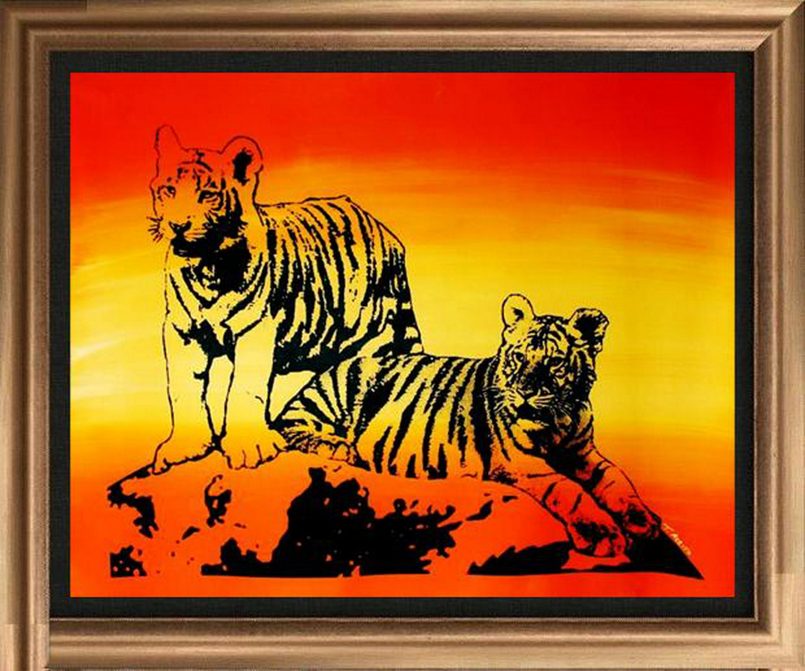 ESTATE LIQUIDATING ORIGINAL POP ART CANVAS SIGNED: Artist: TONY AZZITO | Title of Art: TIGERS 3919 | Medium: SIGNED ORIGINAL ACRYLIC WITH SILKSCREEN ON CANVAS | Edition Size: Original | Art Size: 30x37 | Offered Unframed. Framing Presentation are ofte