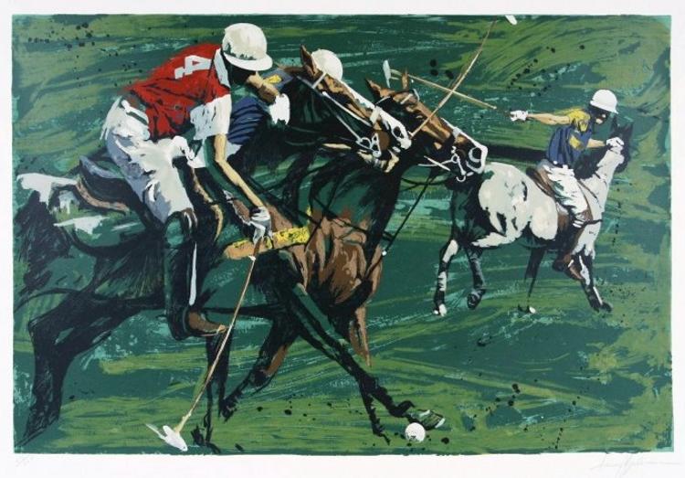 Polo Match Large Signed Neiman-Style Ltd Ed Great Color (1 of 4)