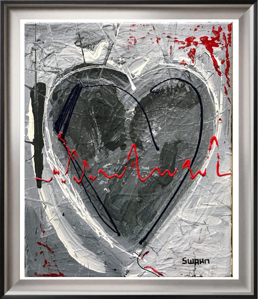 Heartbeat Original Pop Art Canvas Janet Swahn: Janet Swahn Heartbeat 10" x 8" stretched, Original Mixed Media on Canvas