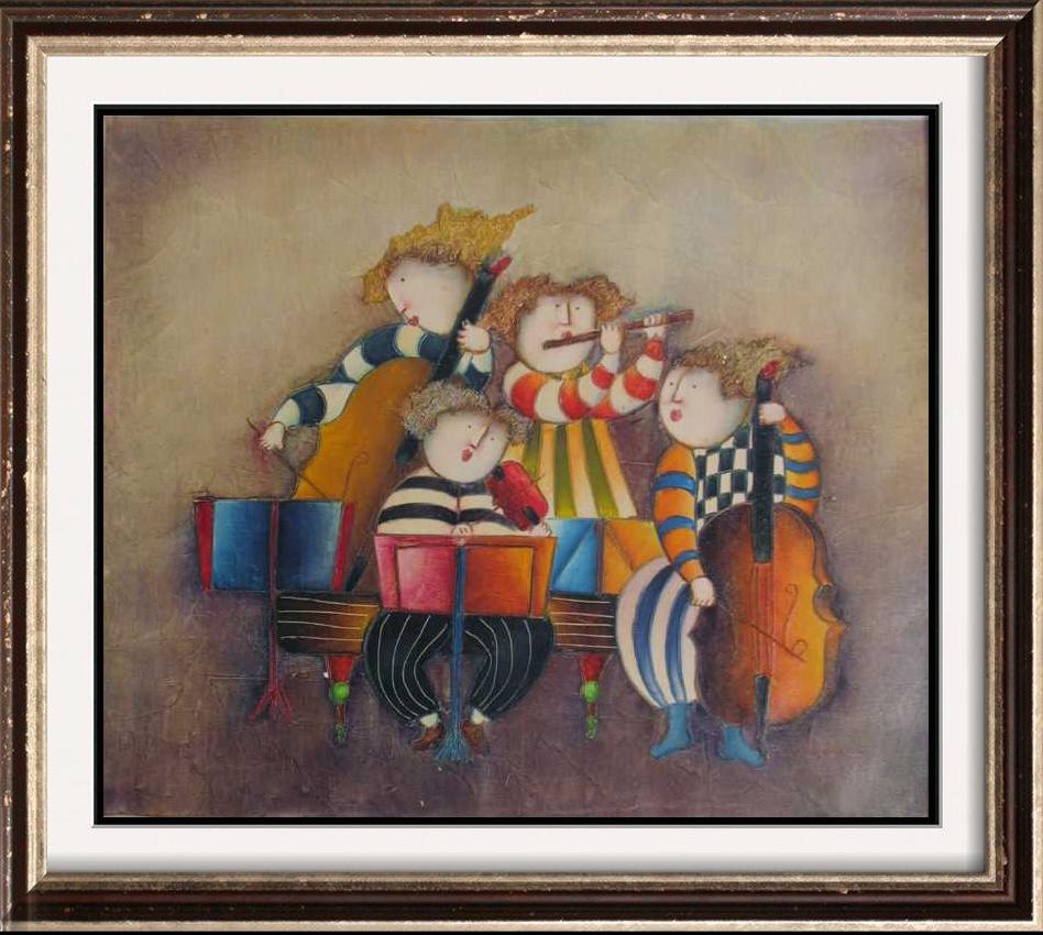 Abstract Figures Concert Signed Original Canvas (1 of 2)