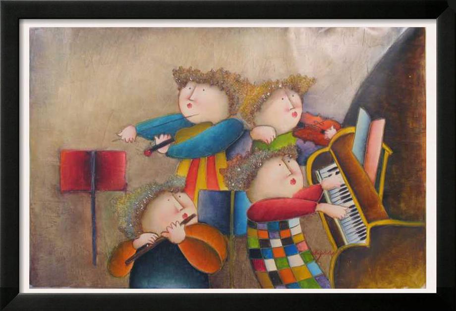 Abstract Figures Musical Signed Original Canvas (1 of 2)