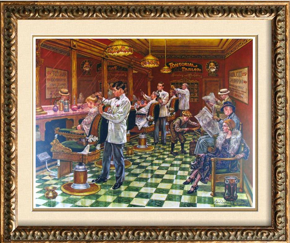 Parlor Old Time Barber Shop Nostalgia Signed Ltd Ed (1 of 4)