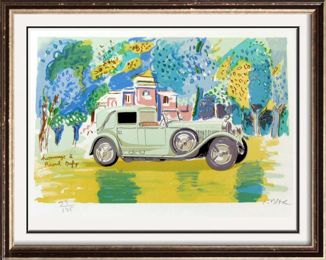 SALE ONLY $25 HAND SIGNED LITHOGRAPH SALE: DANIEL LIEBER | Title of Art: HISPANO SUIZA | Medium: HAND SIGNED LIMITED EDITION COLORED LITHOGRAPH ON PAPER | Edition Size: of 175 Art Size: 21x30 Framed Size: Unframed | Value: $ 375